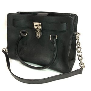 Michael Kors Black Hamilton Leather Handbag - L